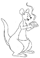 Een kleurplaat van  winnie de poeh - kangaroo
